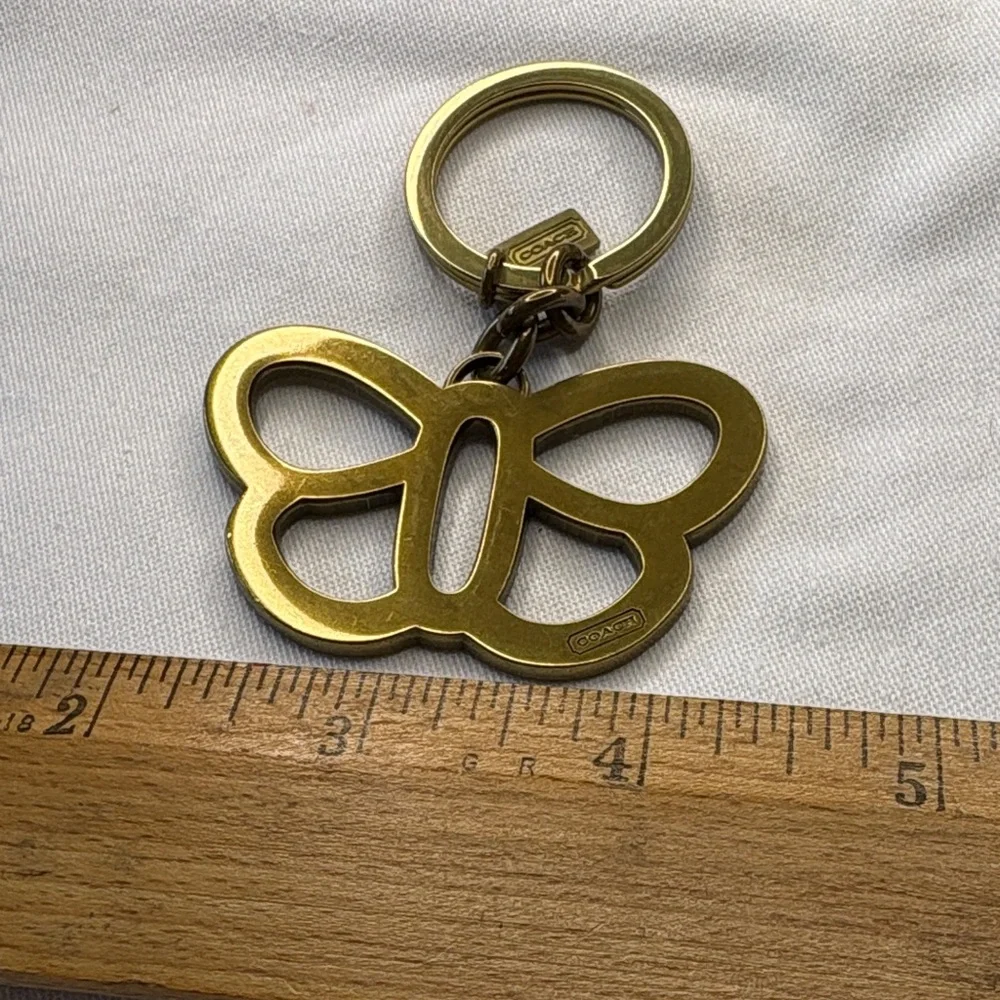 Coach Gold-Tone Butterfly Keychain Key Ring - Picture 6 of 7